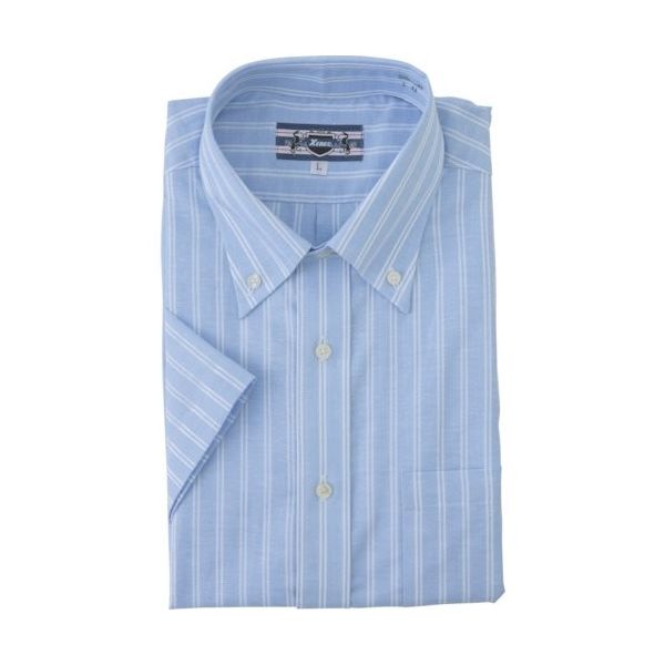 ジーベック XEBEC ボタンダウン半袖シャツ15067ー42ーLL サックス 15067-42-LL 1着 384-3489（直送品）