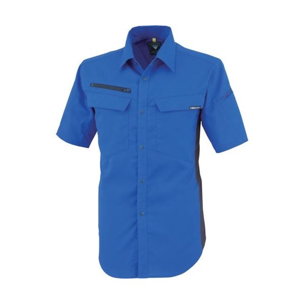 ジーベック XEBEC 裏綿ストレッチ半袖シャツ1512ー46ー4L ロイヤルブルー 1512-46-4L 1着 383-3898（直送品）