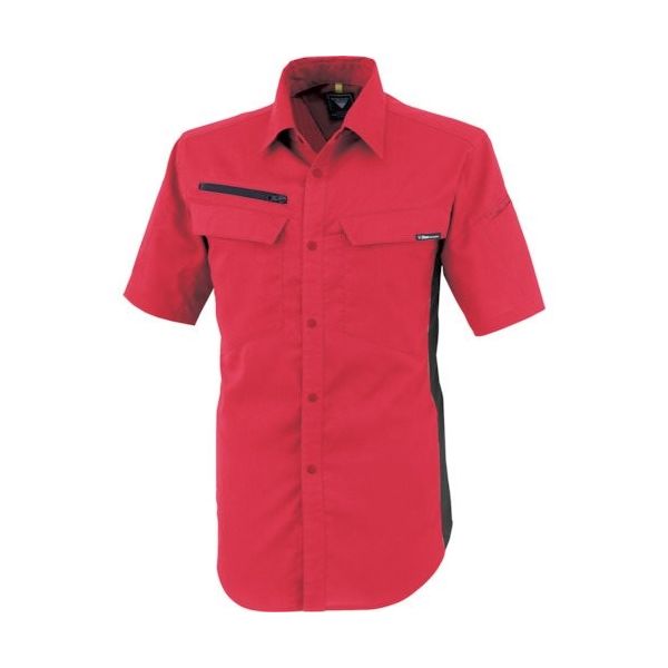 ジーベック XEBEC 裏綿ストレッチ半袖シャツ1512ー71ーS レッド 1512-71-S 1着 382-4484（直送品）
