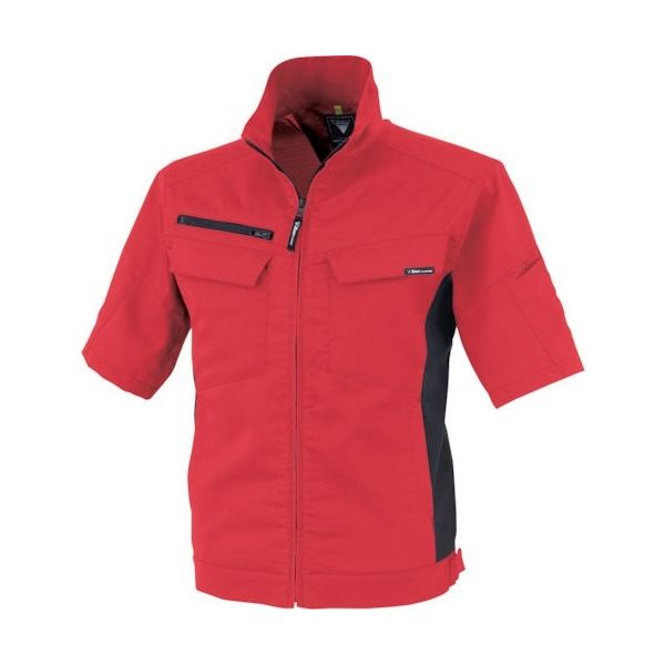 ジーベック XEBEC 裏綿ストレッチ半袖ブルゾン1511ー71ー3L レッド 1511-71-3L 1着 382-7547（直送品）