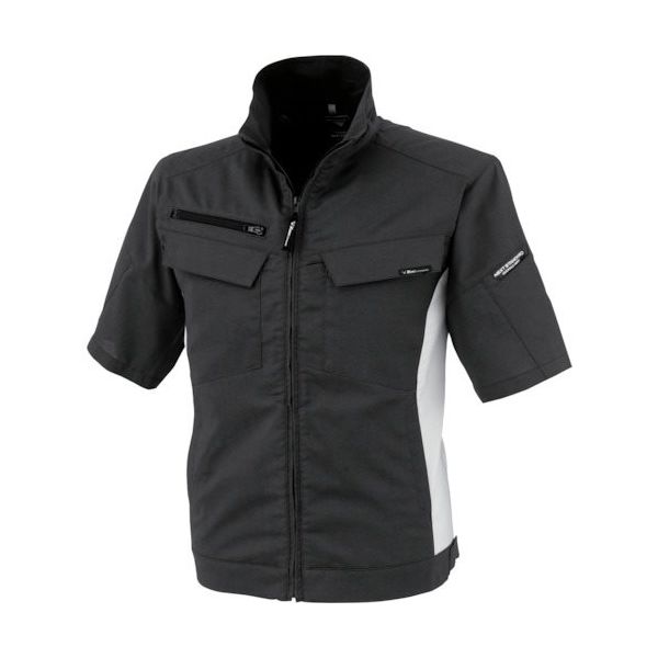 ジーベック XEBEC 裏綿ストレッチ半袖ブルゾン1511ー90ー4L クロ 1511-90-4L 1着 382-2872（直送品）