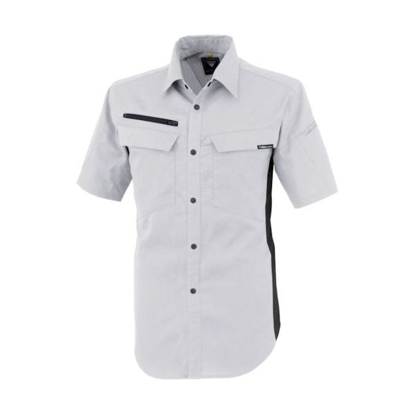 ジーベック XEBEC 裏綿ストレッチ半袖シャツ1512ー22ーL シルバーグレー 1512-22-L 1着 383-3873（直送品）