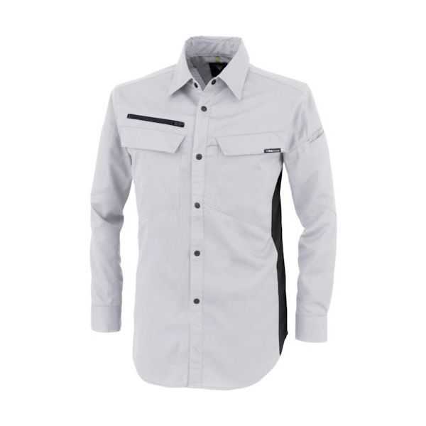 ジーベック XEBEC 裏綿ストレッチ長袖シャツ1513ー22ーM シルバーグレー 1513-22-M 1着 383-2290（直送品）