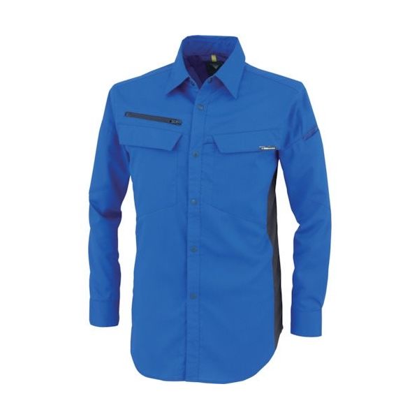 ジーベック XEBEC 裏綿ストレッチ長袖シャツ1513ー46ー5L ロイヤルブルー 1513-46-5L 1着 382-7579（直送品）