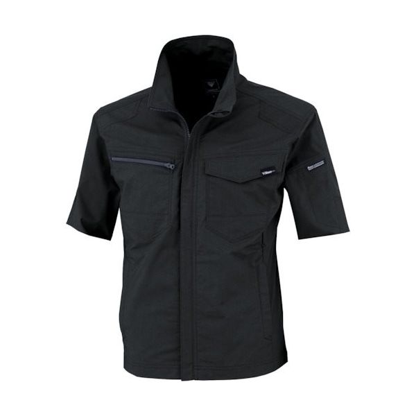 ジーベック XEBEC TCストレッチ半袖ブルゾン1711ー90ーL クロ 1711-90-L 1着 382-7614（直送品）