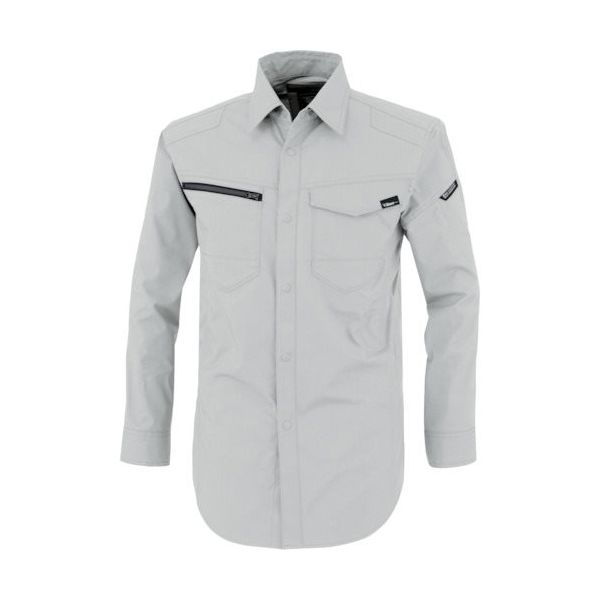 ジーベック XEBEC TCストレッチ長袖シャツ1713ー22ーSS シルバーグレー 1713-22-SS 1着 382-7540（直送品）