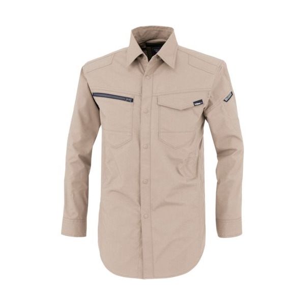 ジーベック XEBEC TCストレッチ長袖シャツ1713ー39ー3L サンドベージュ 1713-39-3L 1着 382-4468（直送品）