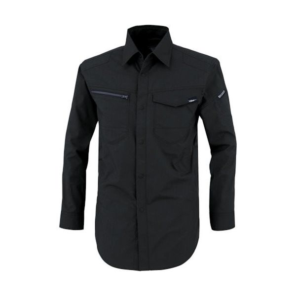 ジーベック XEBEC TCストレッチ長袖シャツ1713ー90ーM クロ 1713-90-M 1着 382-1326（直送品）