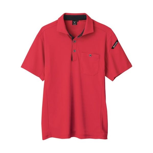ジーベック XEBEC エコ制電半袖ポロシャツ6090ー71ーSS レッド 6090-71-SS 1着 384-2977（直送品）