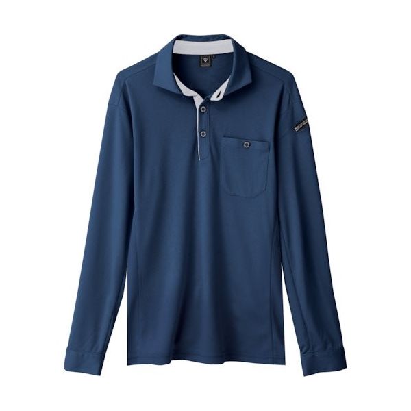 ジーベック XEBEC エコ制電長袖ポロシャツ6095ー19ー3L ディープネイビー 6095-19-3L 1着 383-8678（直送品）