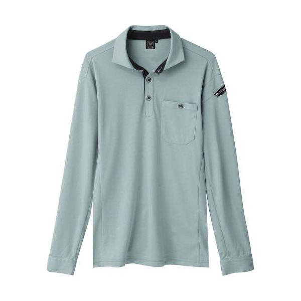 ジーベック XEBEC エコ制電長袖ポロシャツ6095ー605ーS ミストグリーン 6095-605-S 1着 384-3569（直送品）
