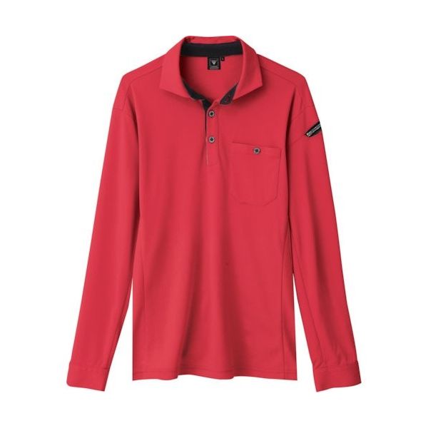 ジーベック XEBEC エコ制電長袖ポロシャツ6095ー71ーSS レッド 6095-71-SS 1着 384-1862（直送品）