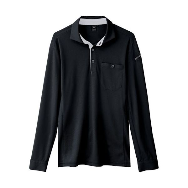 ジーベック XEBEC エコ制電長袖ポロシャツ6095ー90ーS クロ 6095-90-S 1着 384-1803（直送品）