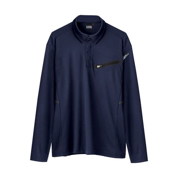 ジーベック XEBEC 長袖ポロシャツ6115ー19ー3L ディープネイビー 6115-19-3L 1着 384-1787（直送品）