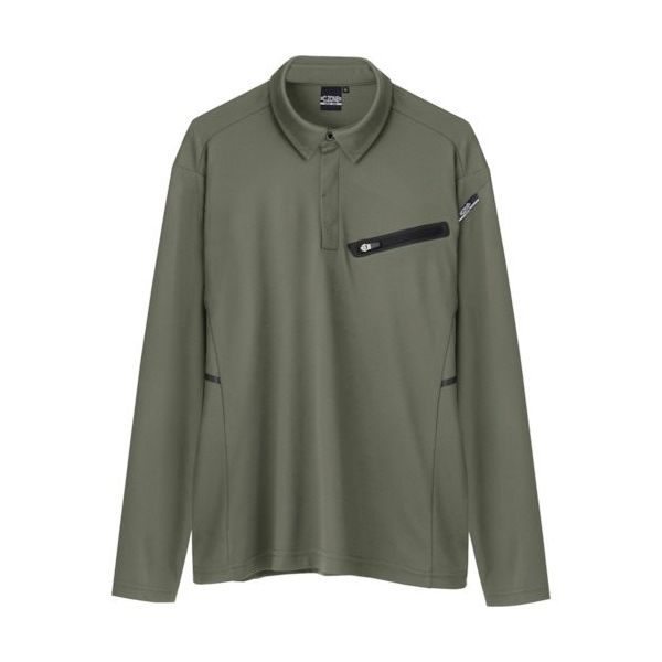 ジーベック XEBEC 長袖ポロシャツ6115ー36ーM カーキ 6115-36-M 1着 383-8712（直送品）