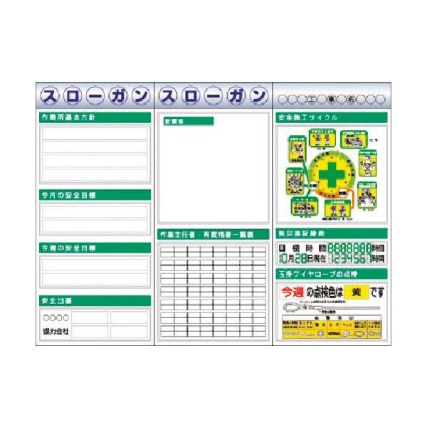 つくし工房 つくし スチール製フラット掲示板3点タイプセット 大タイトル=Eタイプ KG-621BE 1組(1個) 185-7404（直送品）