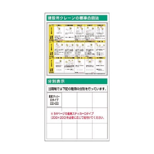 つくし工房 つくし スチール掲示板ユニット クレーン合図・分別表示 KG-387 1台 185-7410（直送品）