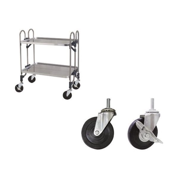 トクヤマ ステンレス 折りたたみ式ワゴン ゴムキャスター仕様 FEAM