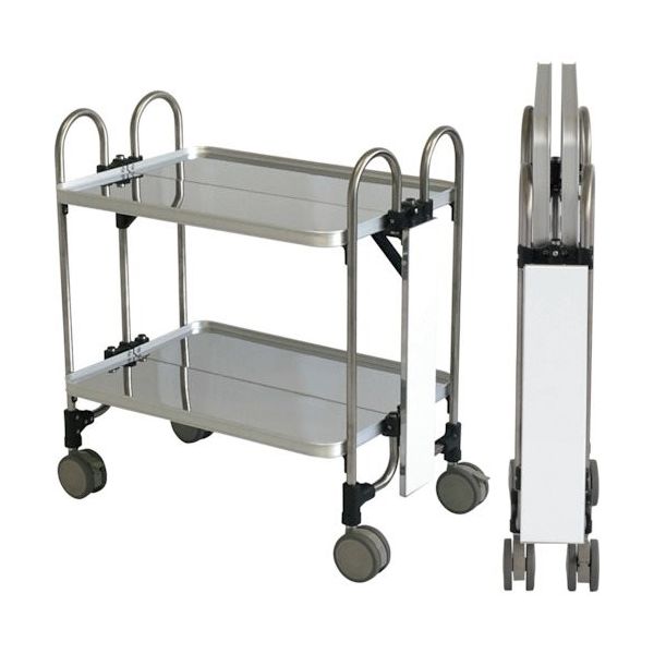 トクヤマ ステンレス 折りたたみ式ワゴン サイド表示仕様 FEAM-S-2 1台 176-8984（直送品）