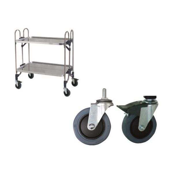 トクヤマ ステンレス パンチング折りたたみ式ワゴン 静かなキャスター仕様 FEOPM-2SE 1台 176-9476（直送品）