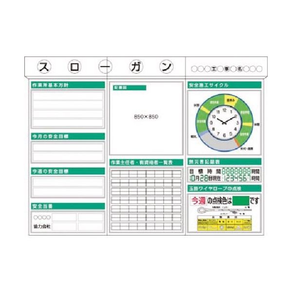 つくし工房 つくし スチール製安全掲示板3点タイプ 施工サイクル(時計)箱屋根付 KG-311A 1組(1枚) 185-5892（直送品） - アスクル