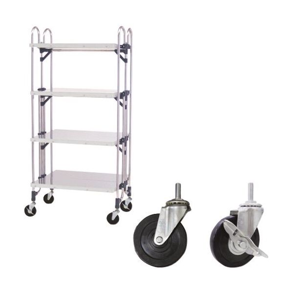 トクヤマ ステンレス 折りたたみ式ワゴン 導電仕様 FEAM-4FFD 1台 176-8966（直送品）