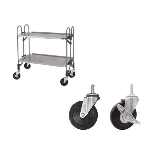 トクヤマ ステンレス 折りたたみ式ワゴン ゴムキャスター仕様 FEAW-2GM 1台 176-8949（直送品）