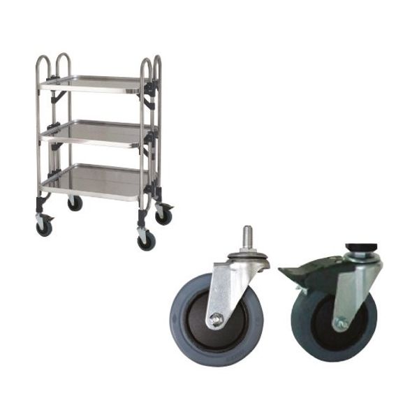 トクヤマ ステンレス パンチング折りたたみ式ワゴン 静かなキャスター仕様 FEOP-3SE 1台 176-8987（直送品）