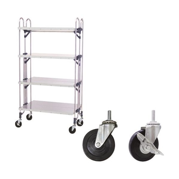 トクヤマ ステンレス 折りたたみ式ワゴン 導電仕様 FEAW-4FFD 1台 176-9482（直送品）