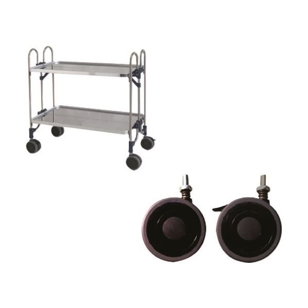 トクヤマ ステンレス パンチング折りたたみ式ワゴン 振動吸収キャスター FEOPW-2SP 1台 176-9469（直送品）