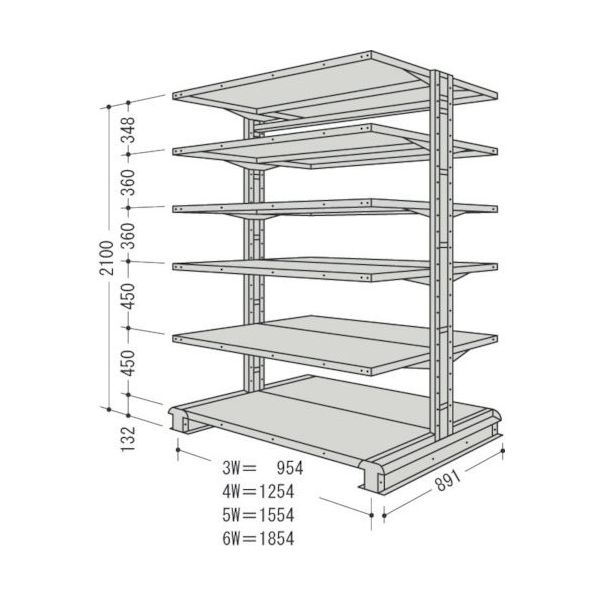 日本ファイリング NF キャンチラック複式1連W1854D891H2100F6 CR76S-W6 1台 135-8667（直送品）