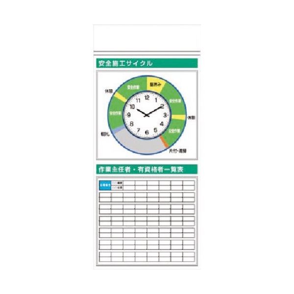 つくし工房 つくし スチール掲示板ユニット 施工サイクル(時計)・作業主任 KG-374A 1台 185-4237（直送品）