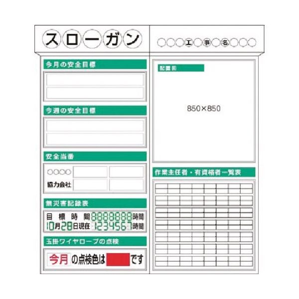 つくし工房 つくし スチール製安全掲示板2点タイプ 配置図... 箱屋根付 KG-301 1組(1枚) 183-8522（直送品）