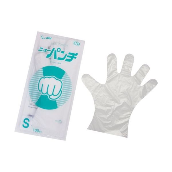 旭創業 Asahi バイオマス ポリエチレン手袋 ニューパンチ袋入S(100枚入) 11401 1セット(12000枚:100枚×120袋)（直送品）