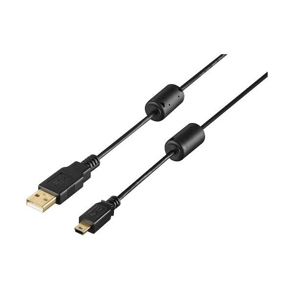 バッファロー USB2.0 A to miniB フェライトコア付ケーブル 5.0m ブラック BU2AMNF50BK 1個 452-8237（直送品）