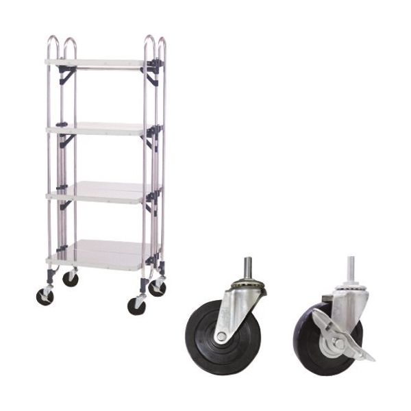 トクヤマ ステンレス 折りたたみ式ワゴン 導電仕様 FEA-4FFD 1台 176-8958（直送品）