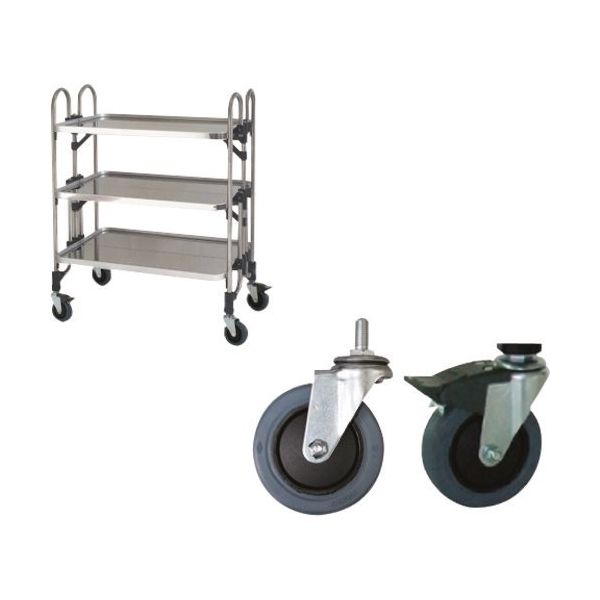 トクヤマ ステンレス 折りたたみ式ワゴン 静かなキャスター仕様 FEAM-3SE 1台 176-8973（直送品）