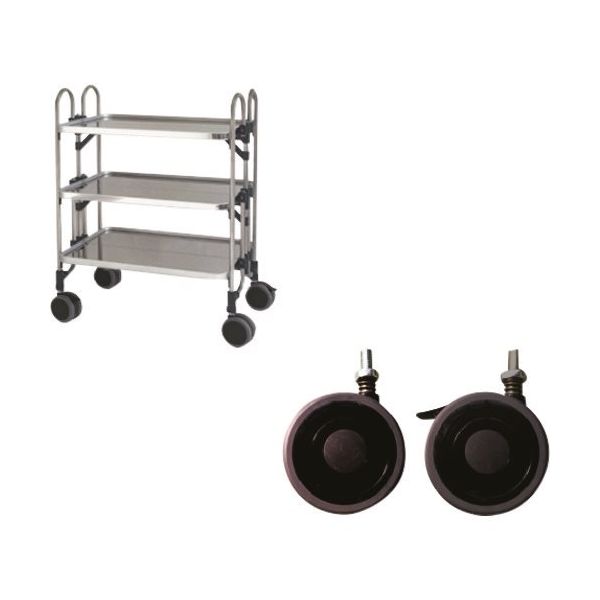 トクヤマ ステンレス 折りたたみ式ワゴン 振動吸収キャスター FEAM-3SP 1台 176-9475（直送品）