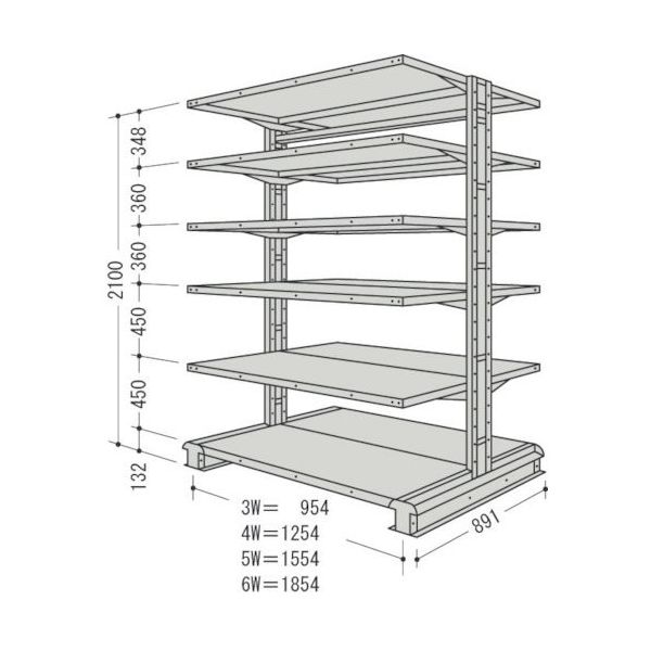日本ファイリング NF キャンチラック複式1連W954D891H2100F6 CR73S-W6 1台 135-8653（直送品）