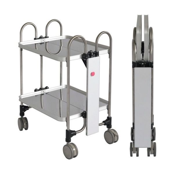 トクヤマ ステンレス 折りたたみ式ワゴン サイド表示仕様 FEA-S-2 1台 176-8995（直送品）