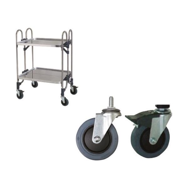 トクヤマ ステンレス パンチング折りたたみ式ワゴン 静かなキャスター仕様 FEOP-2SE 1台 176-9010（直送品）