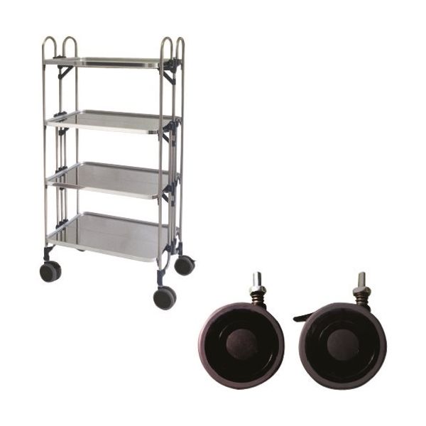 トクヤマ ステンレス 折りたたみ式ワゴン 振動吸収キャスター FEAM-4SP 1台 176-8970（直送品）