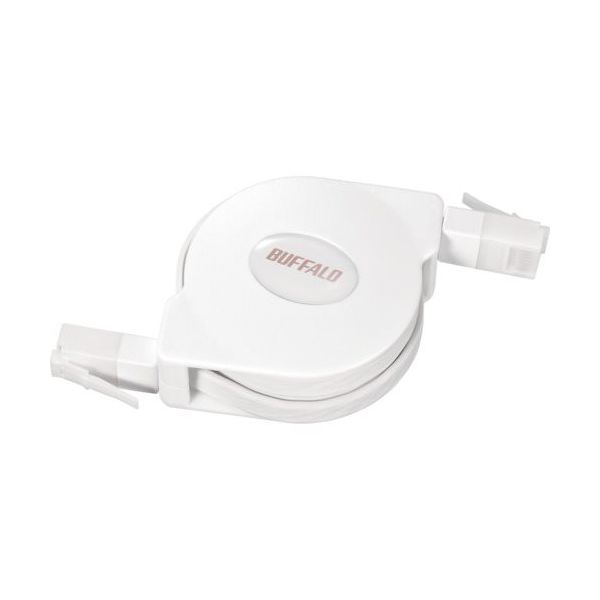 バッファロー BAFFALO ツメの折れないCat6 LANケーブル 巻取式 1.5m ホワイト BL6TM15WH 1個 429-5044（直送品）