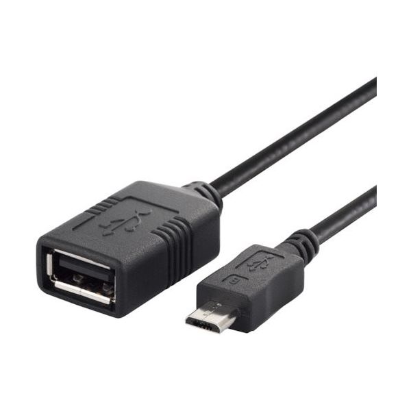 バッファロー USB(microB to A)変換アダプター 0.5m ブラック BSMPC11C05BK 1個 453-8112（直送品）