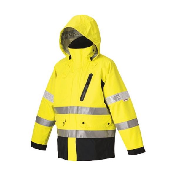 つくし工房 つくし 高視認性防護服(クラス3) 蛍光イエロー ジャケット L TY-71YL 1着 184-9413（直送品）