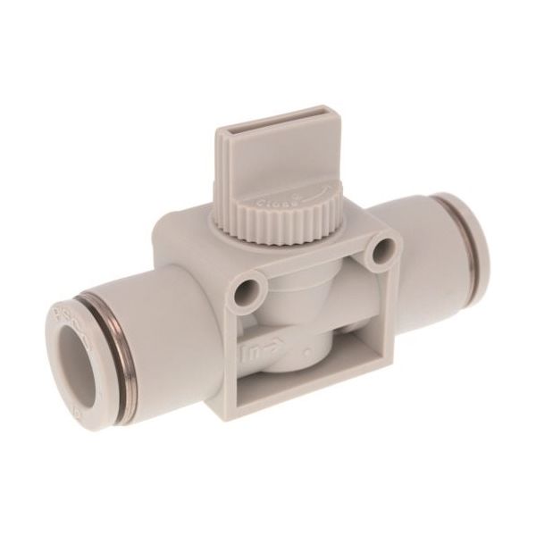 日本ピスコ PISCO ハンドバルブ ユニオンストレート2方弁チューブ12出力12 ライトグレー HV12-12-2W 1個（直送品）