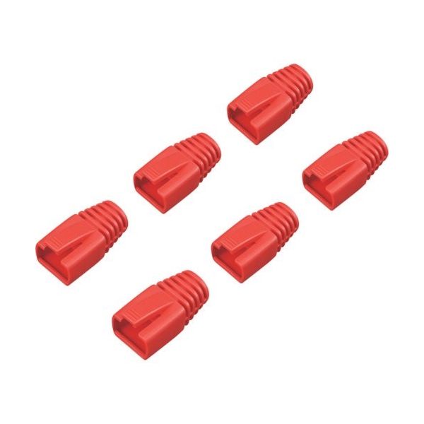 バッファロー BUFFALO 先付け用コネクター保護カバー6個入り レッド BLABRJ45RD6 1袋(6個) 428-5818（直送品）