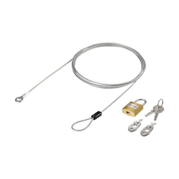 バッファロー BAFFALO 南京錠04+ワイヤー付+3種キー 個別キー BLN04 1個 452-2395（直送品）