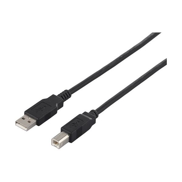 バッファロー USB2.0 A to B 環境対応ケーブル 2.0m ブラック BU2ABK20BK 1個 453-9558（直送品）