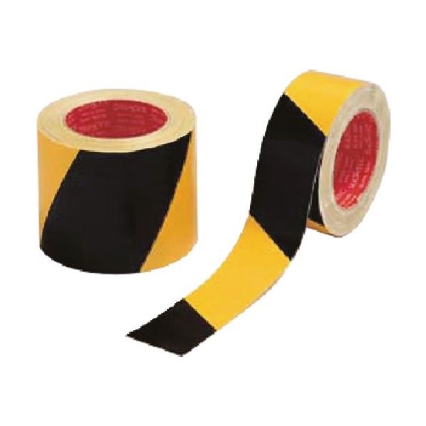 つくし工房 つくし 布ラインテープ 50mm幅25m(黄/黒 トラ縞) TP-115 1巻 184-9457（直送品）